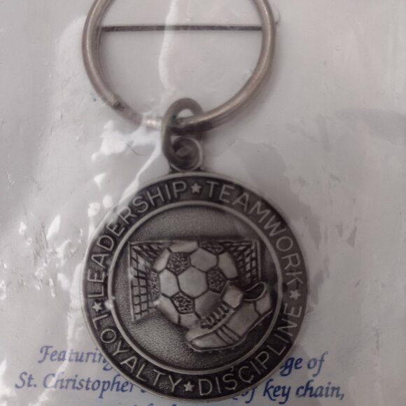 New with Tags Solid Pewter St. Christopher Soccer Medal NWT Geniune Fine Pewter - Picture 2 of 9